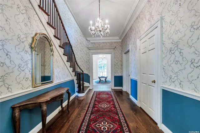 a hallway with windows