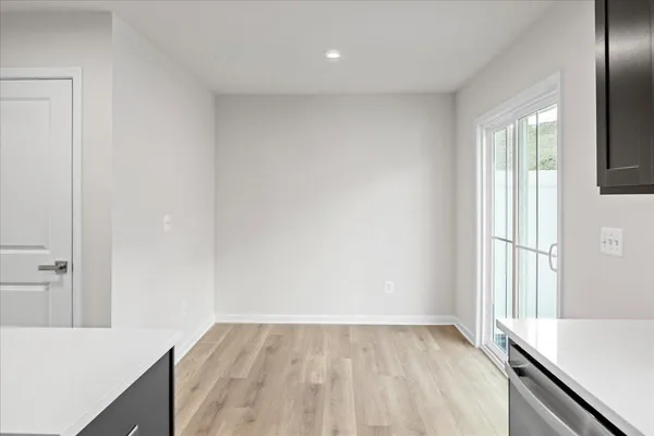 an empty room with a window