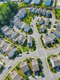 an aerial view of residential house with outdoor space