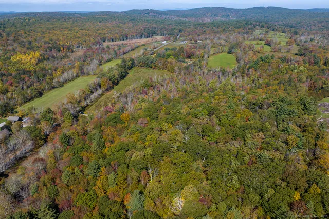 a view of a city with mountain