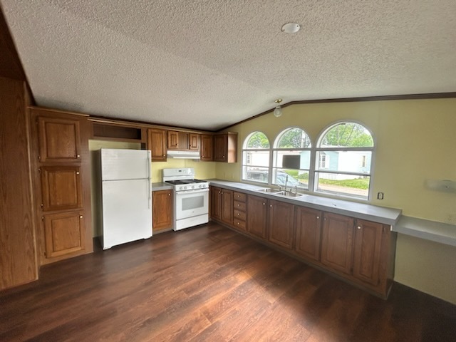 1600 Riverdale Road, Unit 75 Rock Falls, IL 61071 - Photo 9 of 17 a kitchen with stainless steel appliances granite countertop a refrigerator a sink dishwasher a oven with white cabinets and wooden floor