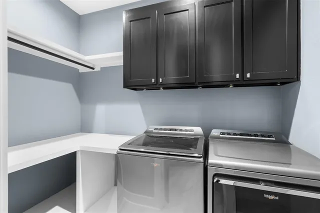 a close view of washer and dryer