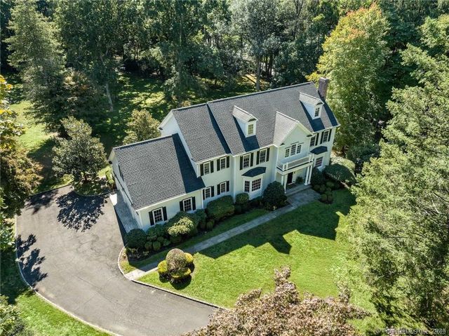 an aerial view of a house