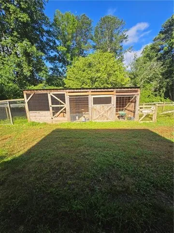a view of a chairs in a patio