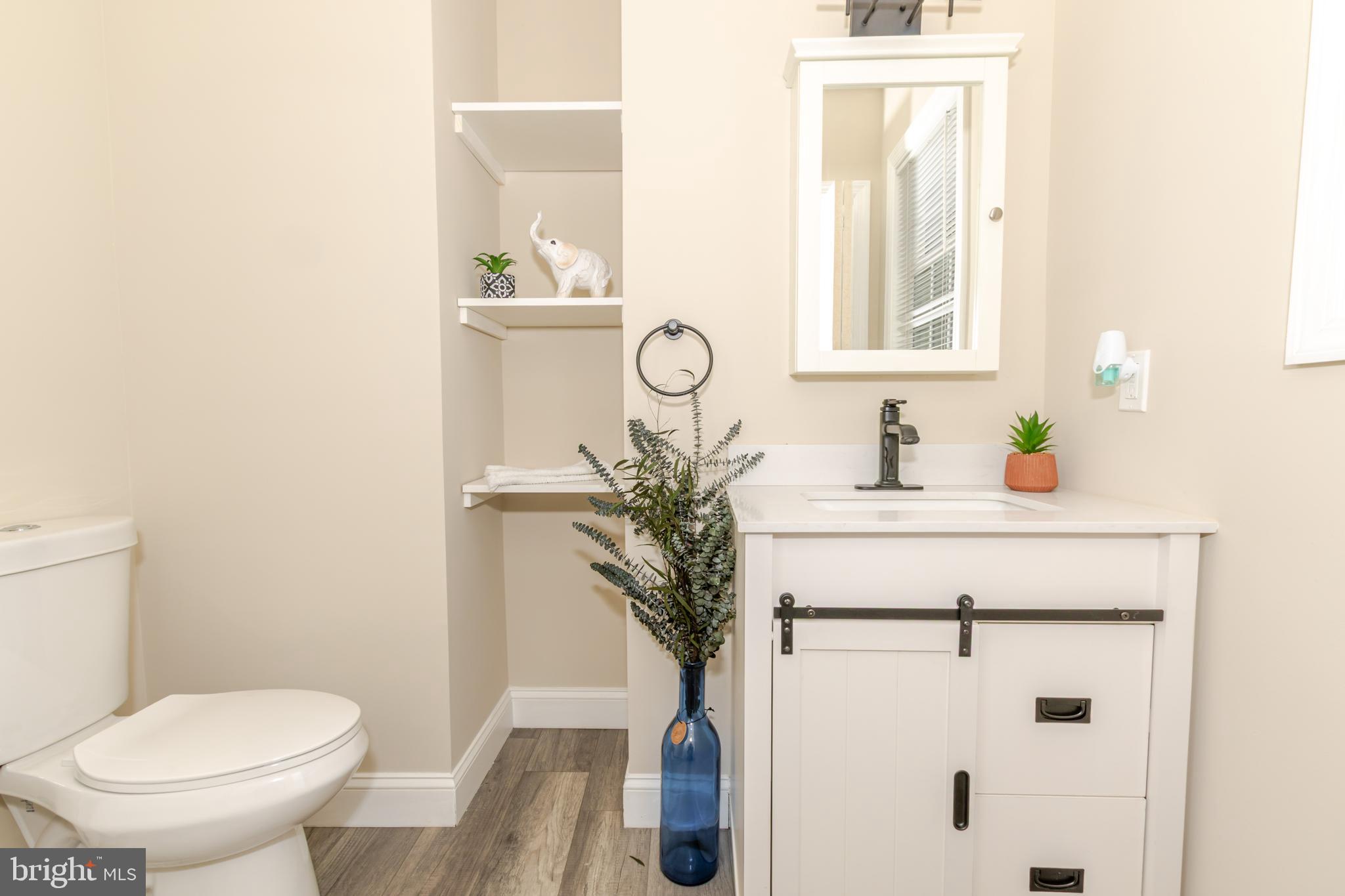 100 North 1st Road Hammonton, NJ 08037 - Photo 22 of 47 a bathroom with a toilet a sink and a mirror