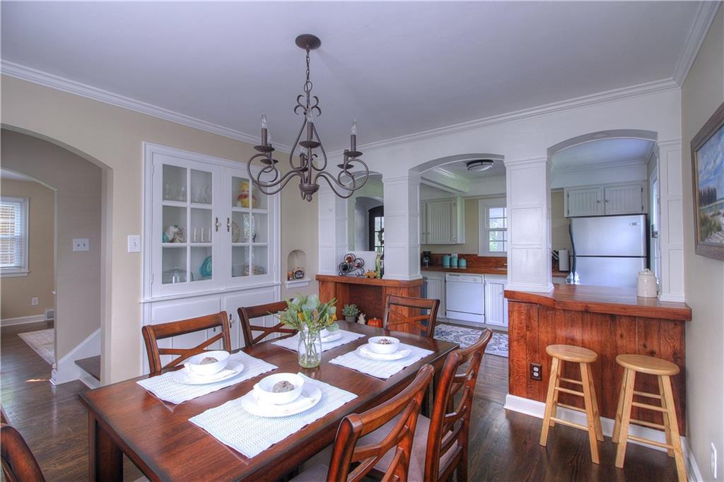 140 Oakville Road Beaver Falls, PA 15010 - Photo 10 of 25 More built-ins, flowing rich hardwood, hand made eating bar....