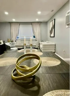 a room with gym equipment