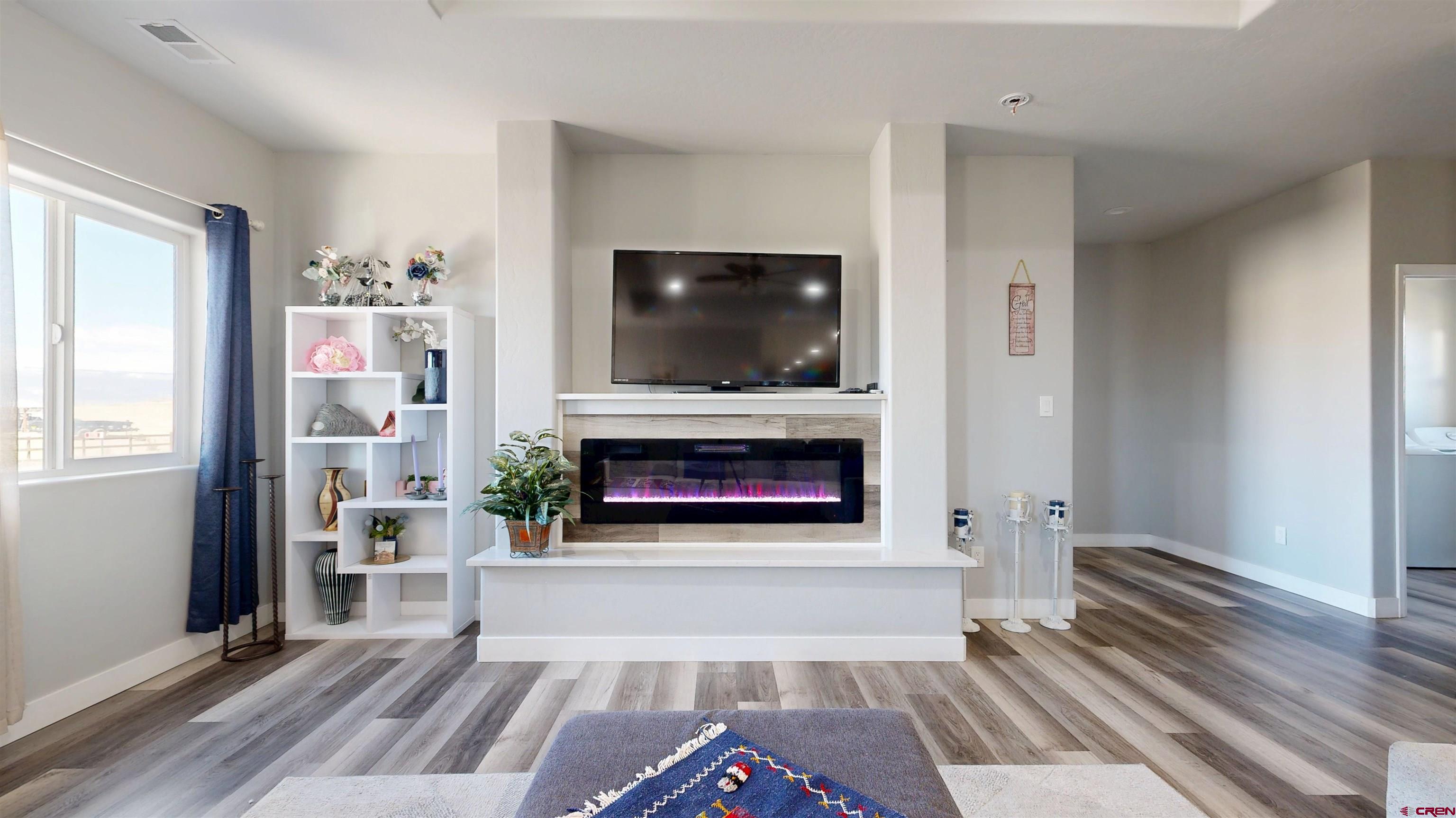 3728 Ruth Lane Delta, CO 81416 - Photo 6 of 34 a living room with furniture a flat screen tv and a fireplace