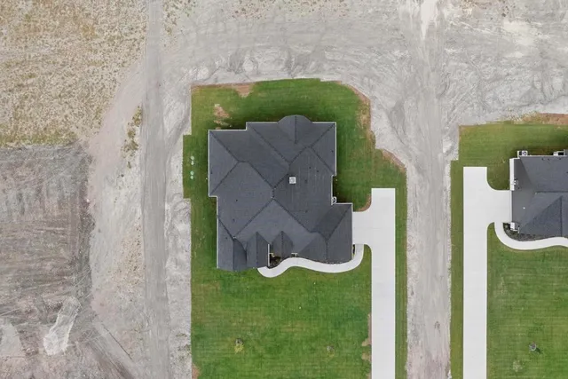 a bird view of a house
