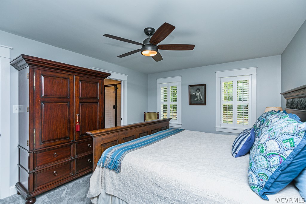 9035 Stumpy Road Ashland, VA 23005 - Photo 29 of 49 Master Bedroom with Ceiling Fan and Carpet