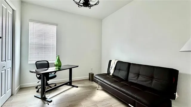 a living room with furniture