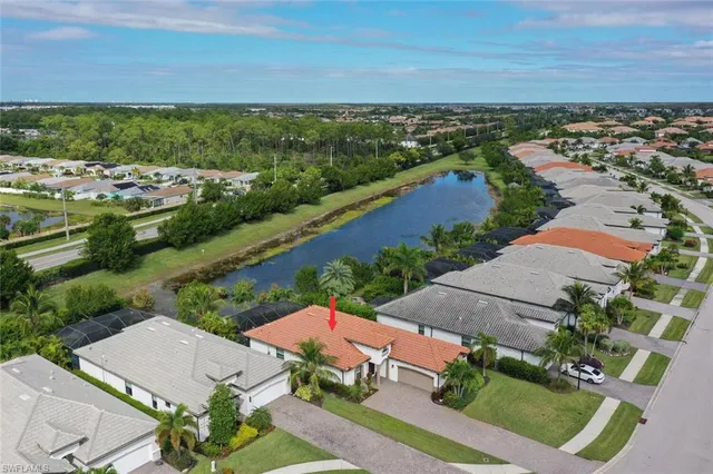 a view of a lake with a city