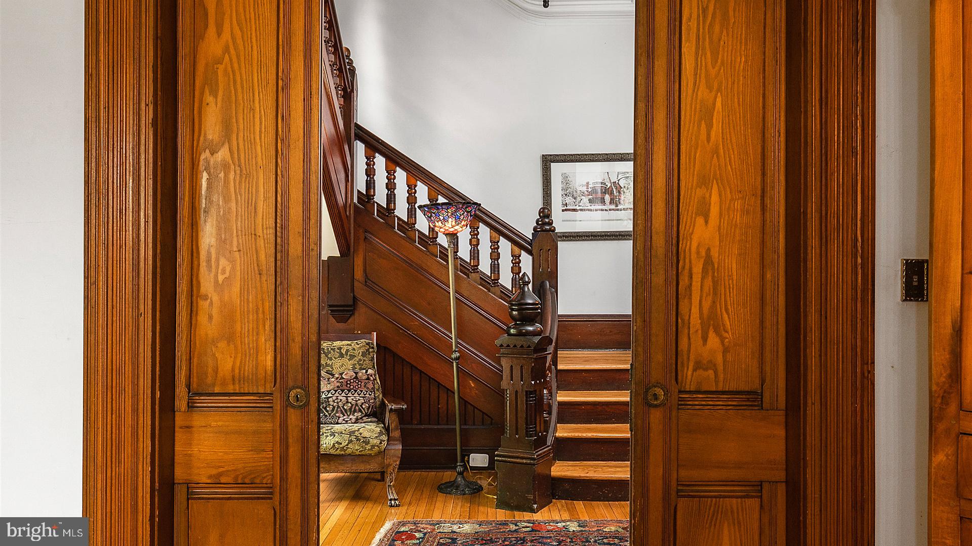 68 Library Place Princeton, NJ 08540 - Photo 23 of 34 Living Room View - Original Pocket Doors