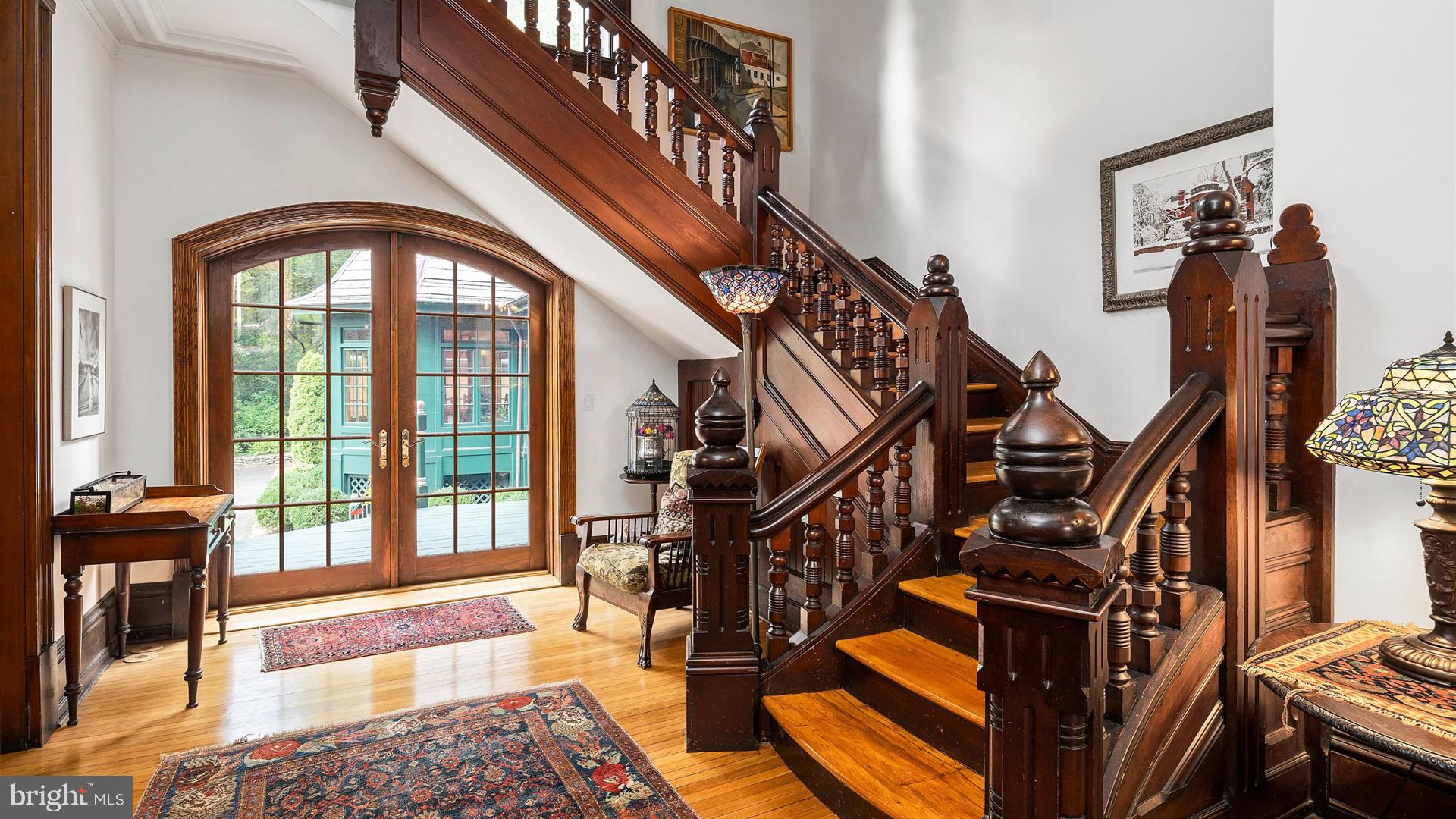 68 Library Place Princeton, NJ 08540 - Photo 10 of 34 Entry Foyer - Original Chestnut Staircase