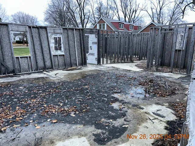 a backyard of a house with lots of green space