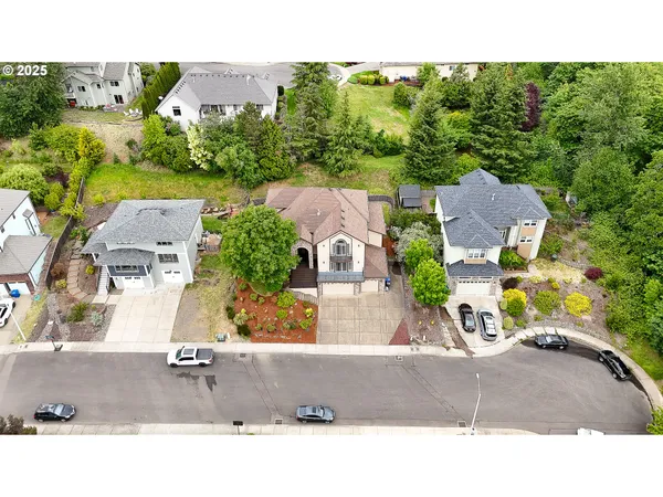 an aerial view of a house