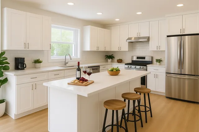 a view of a small space with window