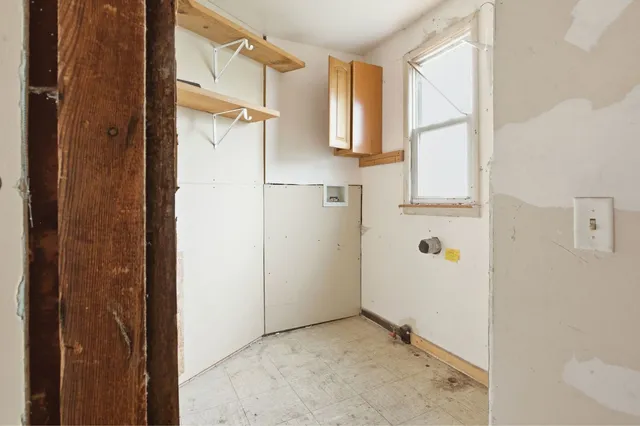 a view of a small space with window