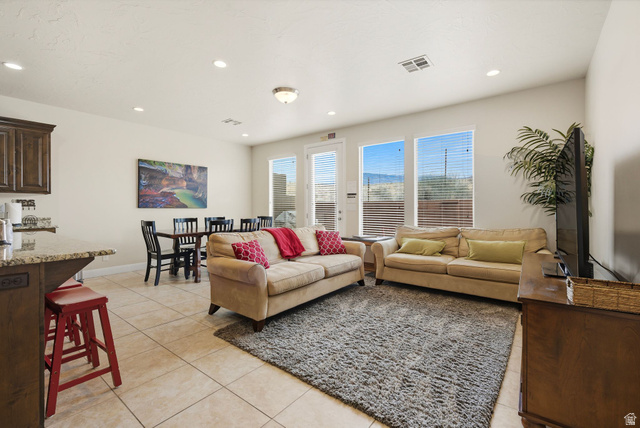 4269 Razor Drive Washington, UT 84780 - Photo 31 of 50 Living area featuring light tile patterned flooring and recessed lighting