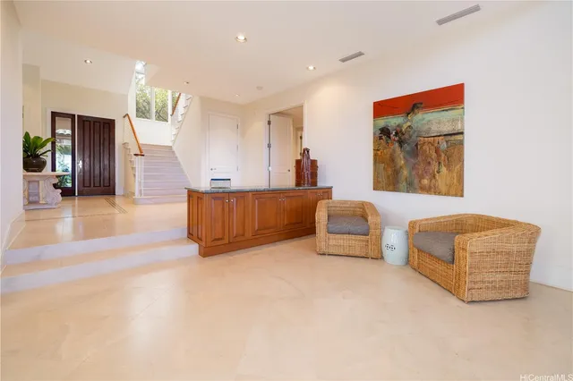 a living room with furniture