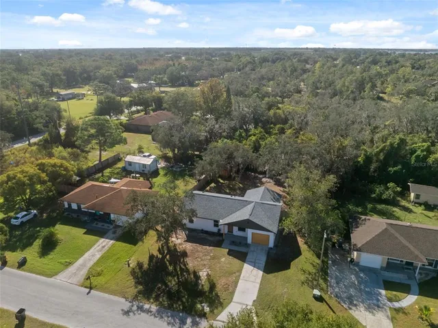 an aerial view of multiple house