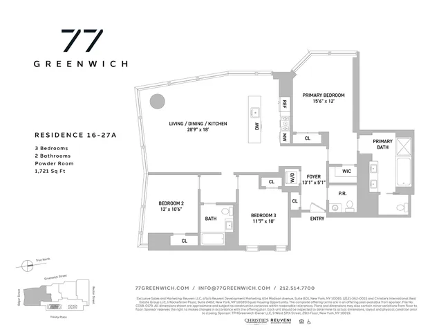 $3,199,000 | 77 Greenwich Street, Unit 26A | Financial District