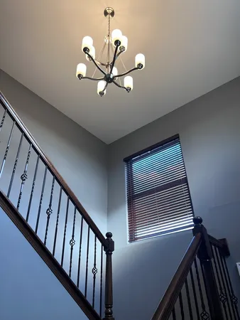a view of a livingroom with a fan