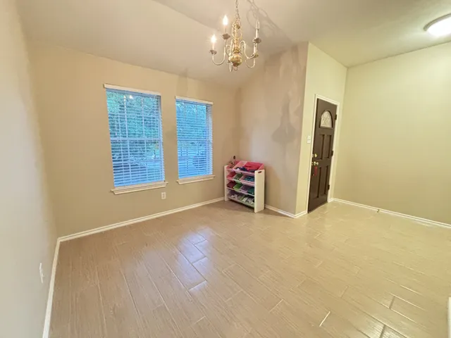a view of a livingroom with a window