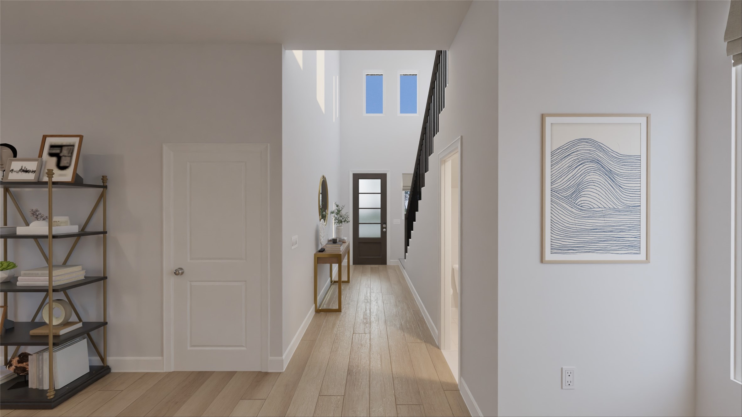 1514 Gentle Wind Court Angleton, TX 77515 - Photo 23 of 27 a view of a hallway with wooden floor and closet