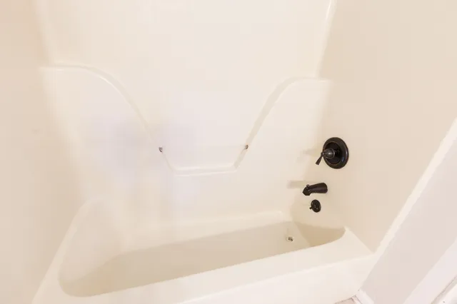 a bathroom with a tub