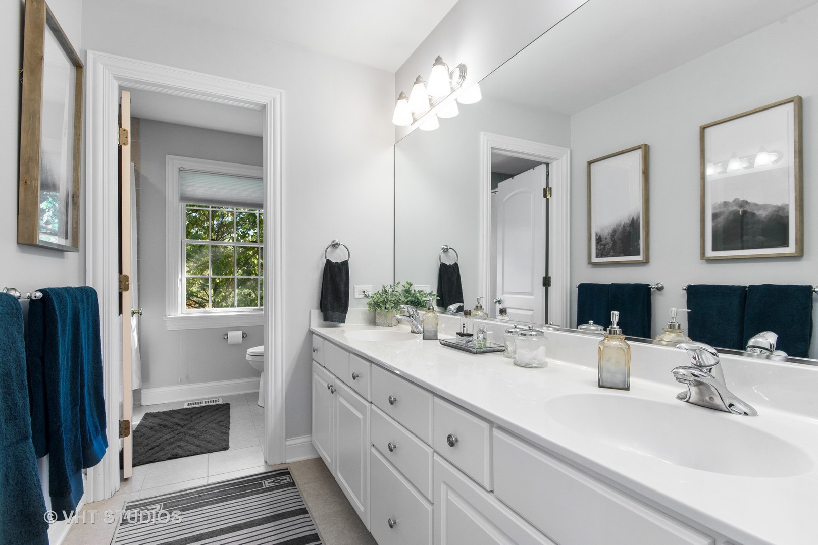 975 Prairie Hill Court Cary, IL 60013 - Photo 16 of 32 a bathroom with a double vanity sink and a mirror