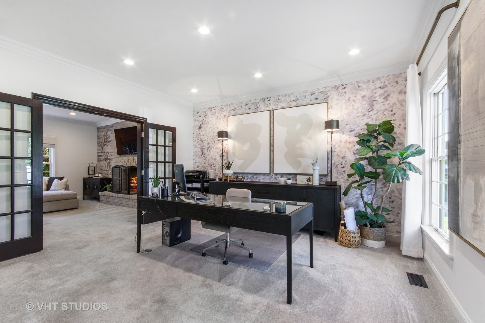 975 Prairie Hill Court Cary, IL 60013 - Photo 9 of 32 a living room with furniture a potted plant and a large window