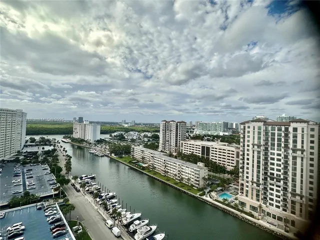 a view of a lake with a terrace