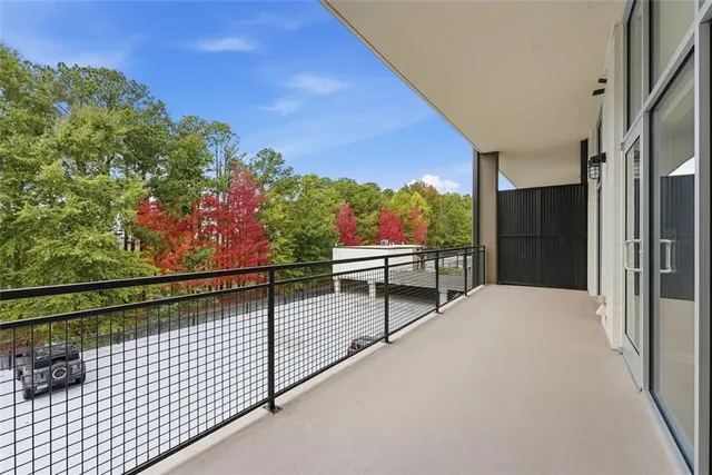 a view of balcony with staircase