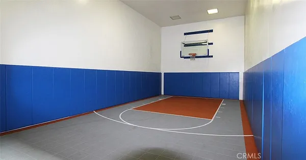 a view of a room with shelves