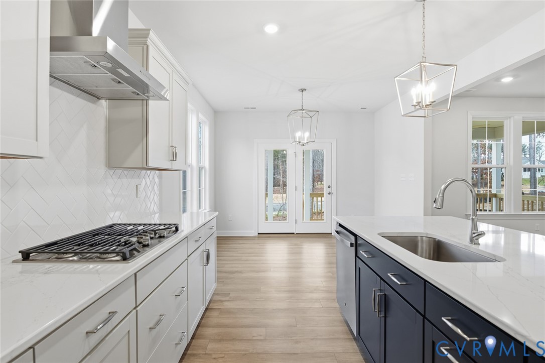 19018 Palisades Ridge Moseley, VA 23120 - Photo 3 of 37 a kitchen with stainless steel appliances granite countertop a sink and cabinets