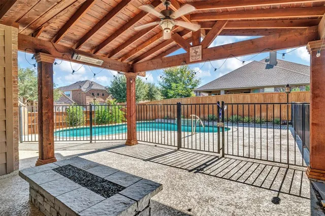 a view of a backyard with a deck