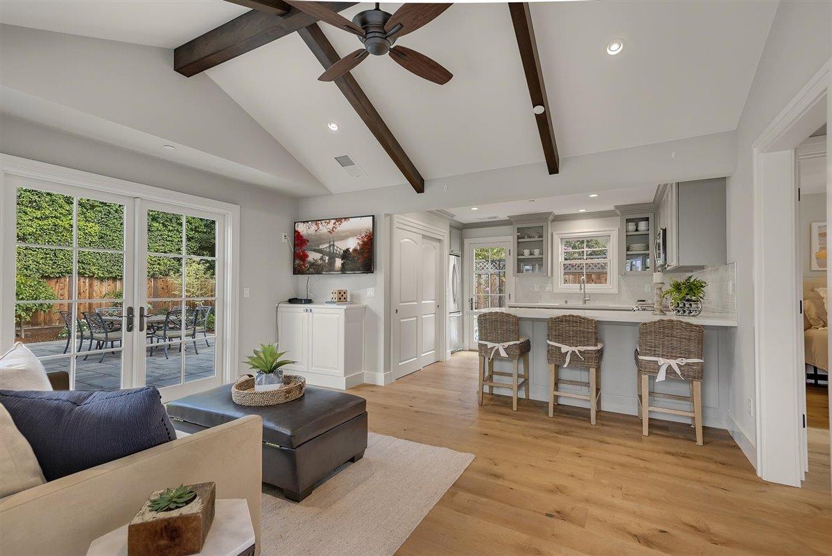 593 Sleeper Avenue Mountain View, CA 94040 - Photo 43 of 56 a living room with furniture and a wooden floor
