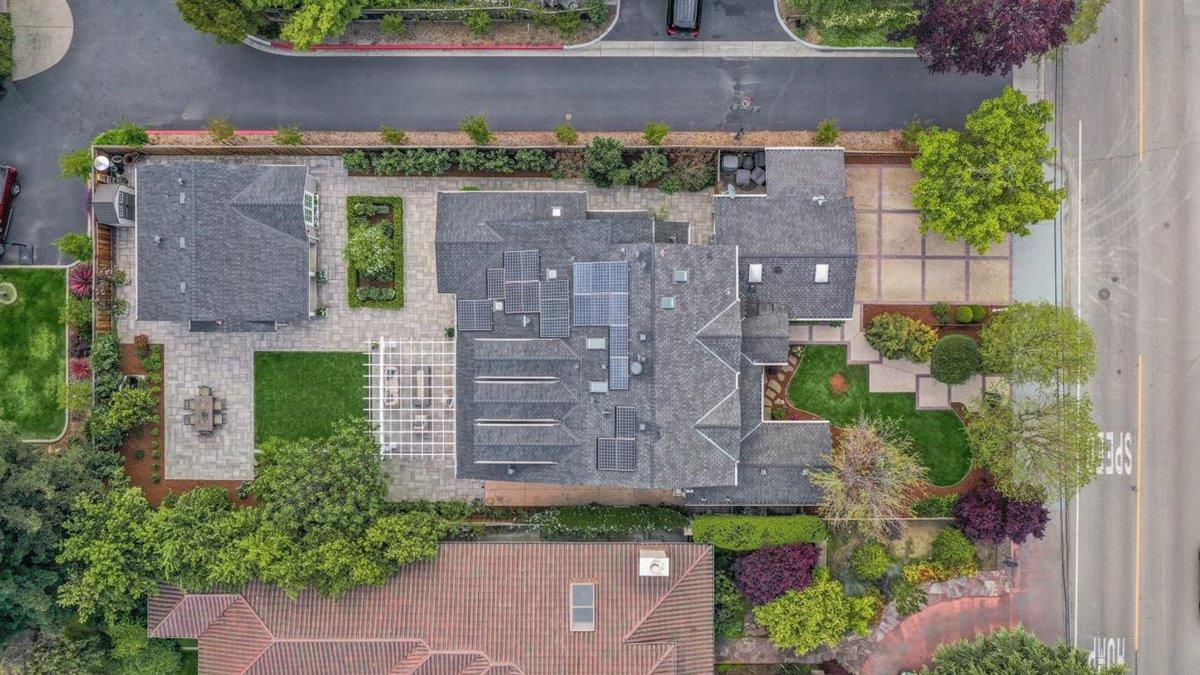 593 Sleeper Avenue Mountain View, CA 94040 - Photo 54 of 56 an aerial view of a house with a backyard space