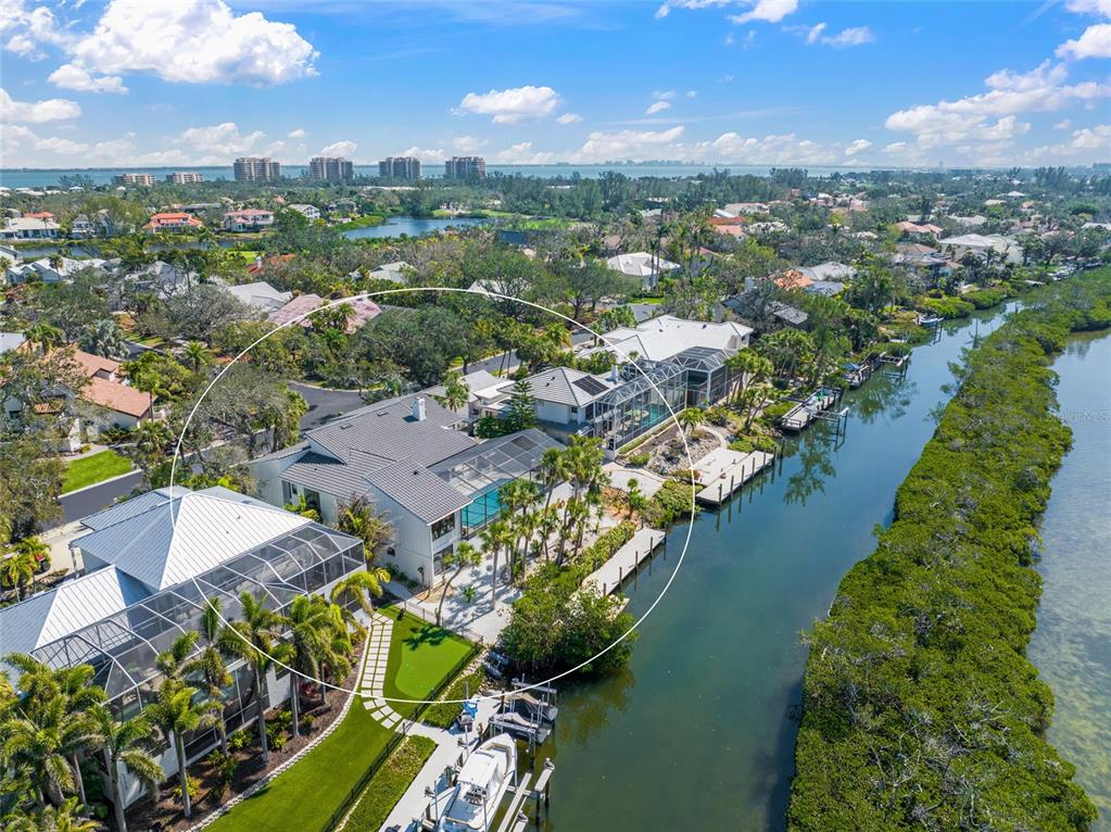 3421 Bayou Sound Longboat Key, FL 34228 - Photo 66 of 79 an aerial view of residential houses with outdoor space and river