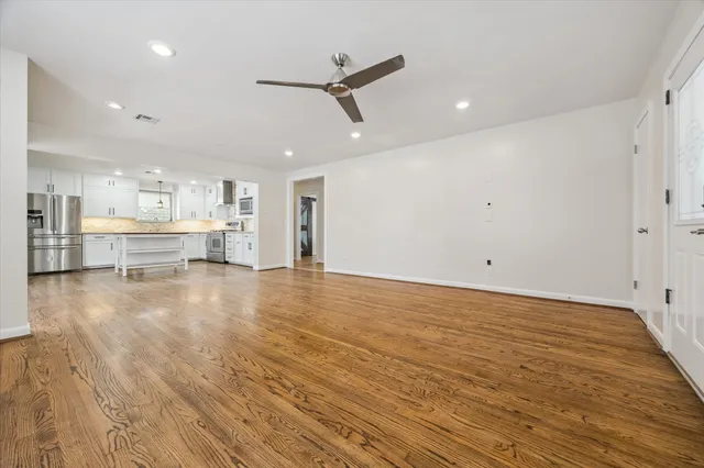 a view of kitchen and windows