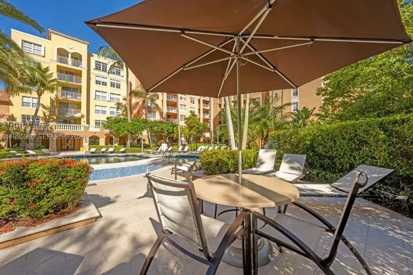 a view of a dinning room with furniture