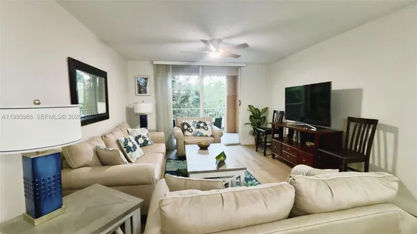 a balcony view with a couch