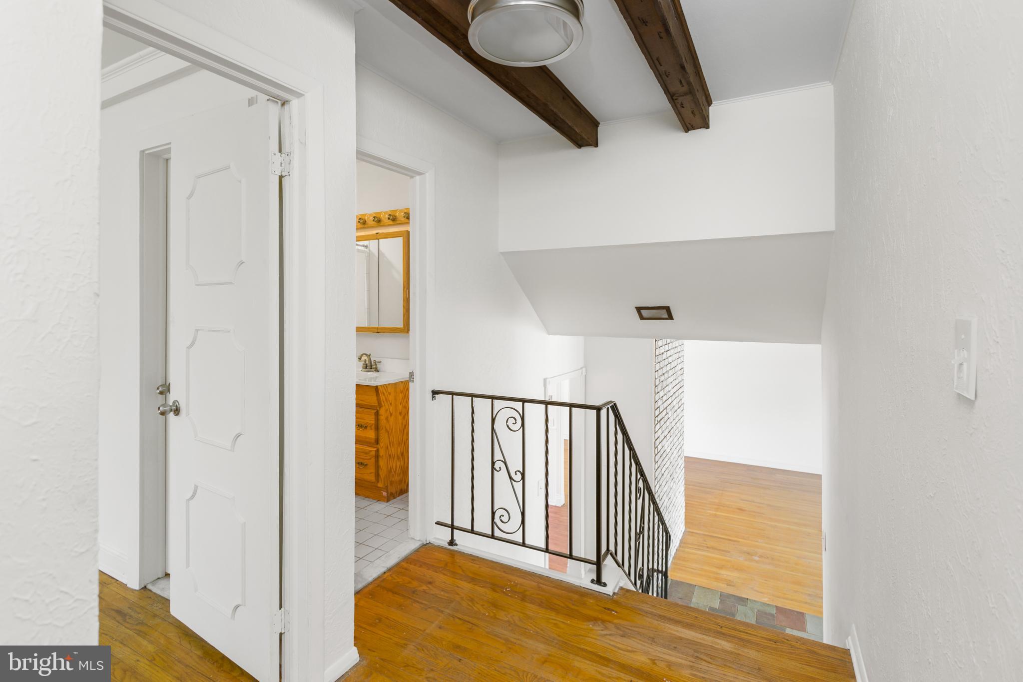 2016 Whatley Road Hamilton, NJ 08690 - Photo 21 of 43 upstairs foyer with beamed ceiling