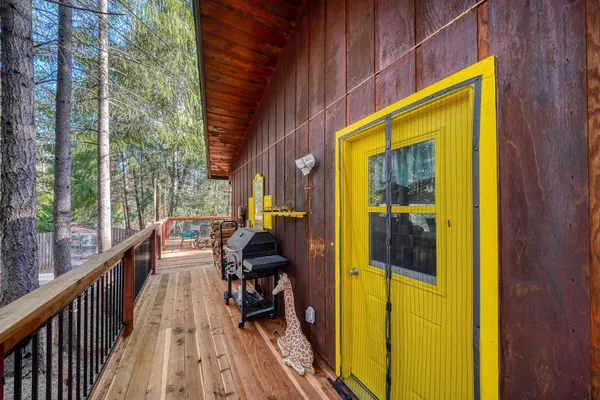 front view of house with deck