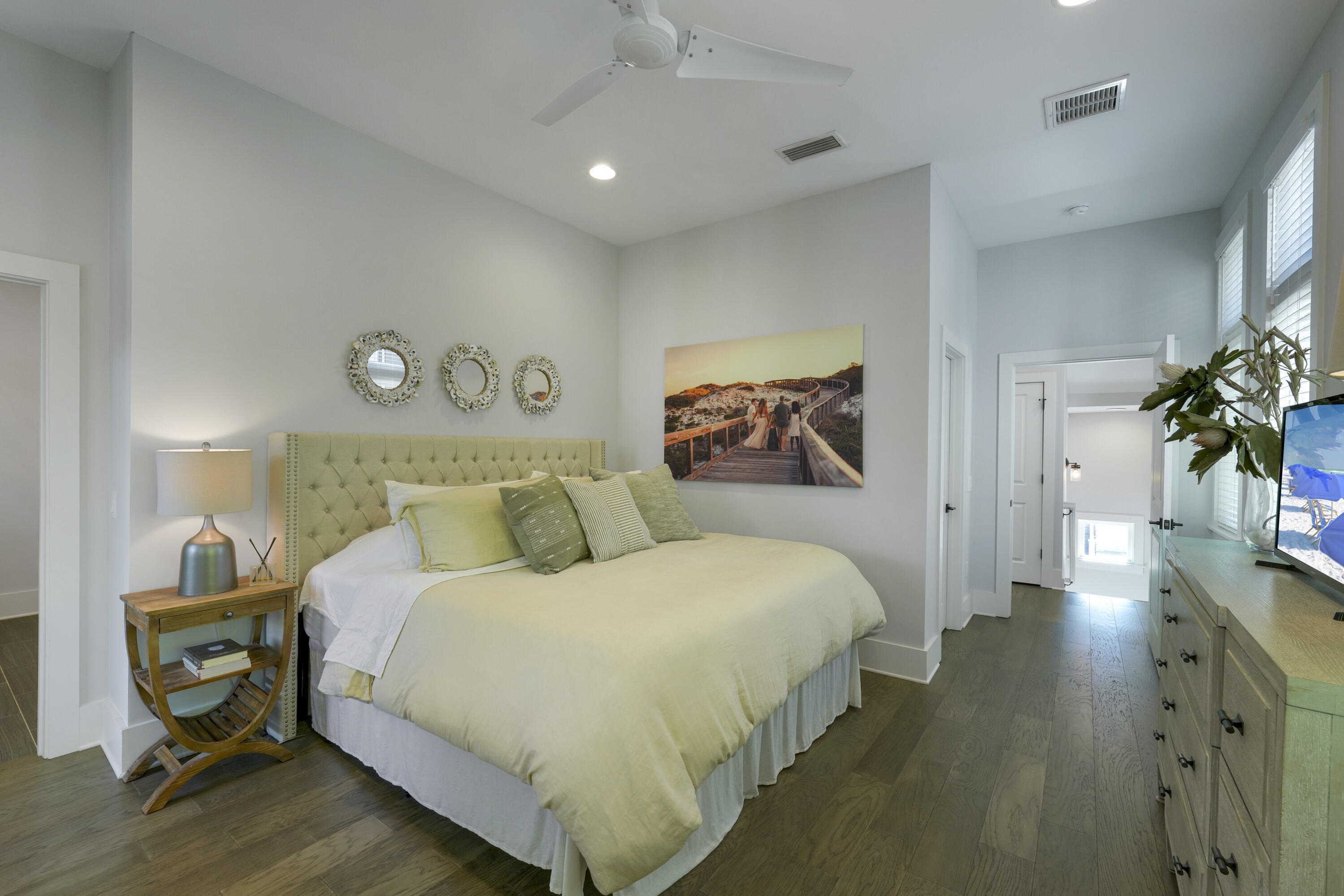 18 Bourne Lane Inlet Beach, FL 32461 - Photo 31 of 81 a bedroom with a bed and wooden floor