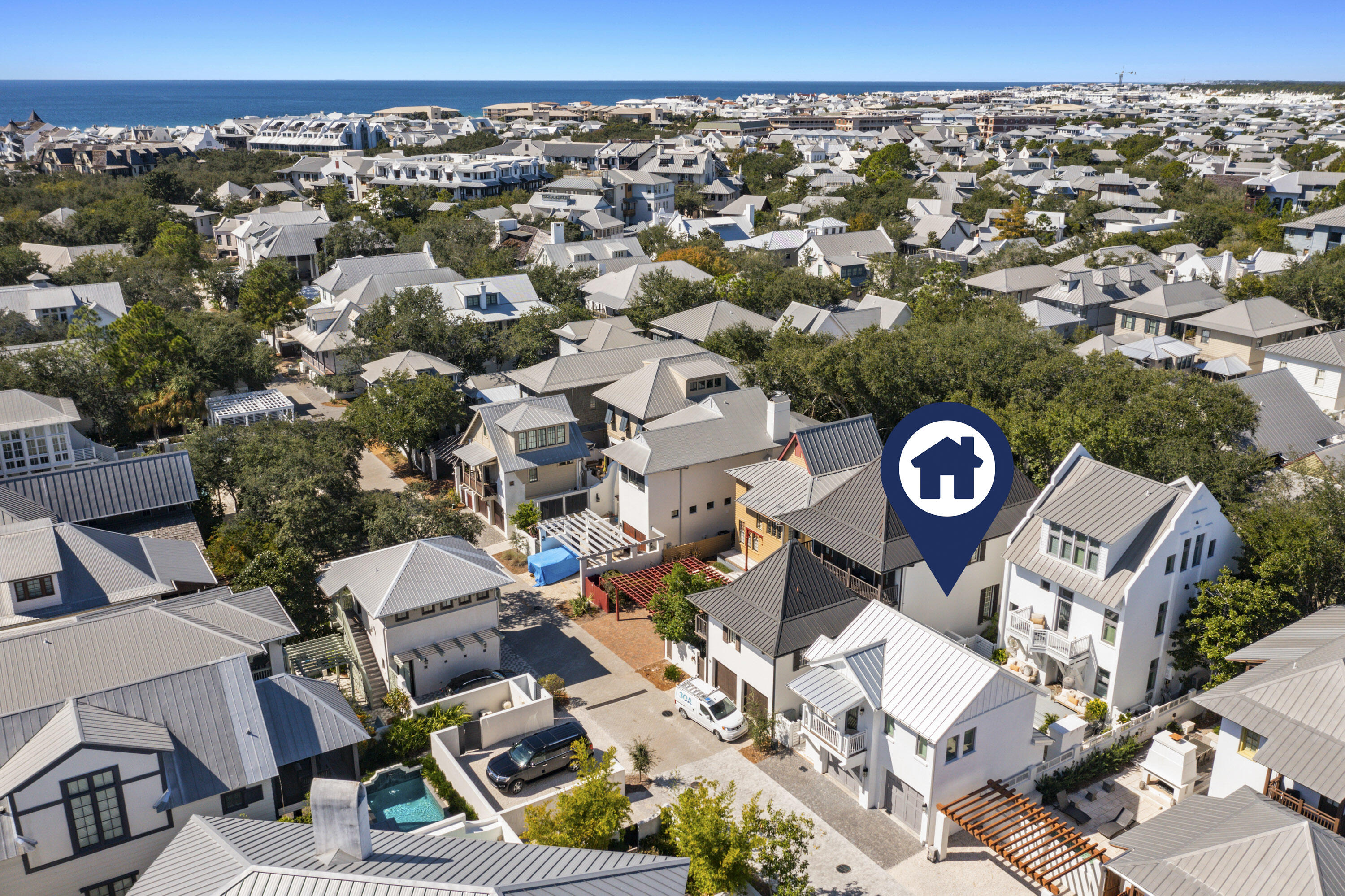 18 Bourne Lane Inlet Beach, FL 32461 - Photo 77 of 81 an aerial view of a residential house with wooden floor and city view