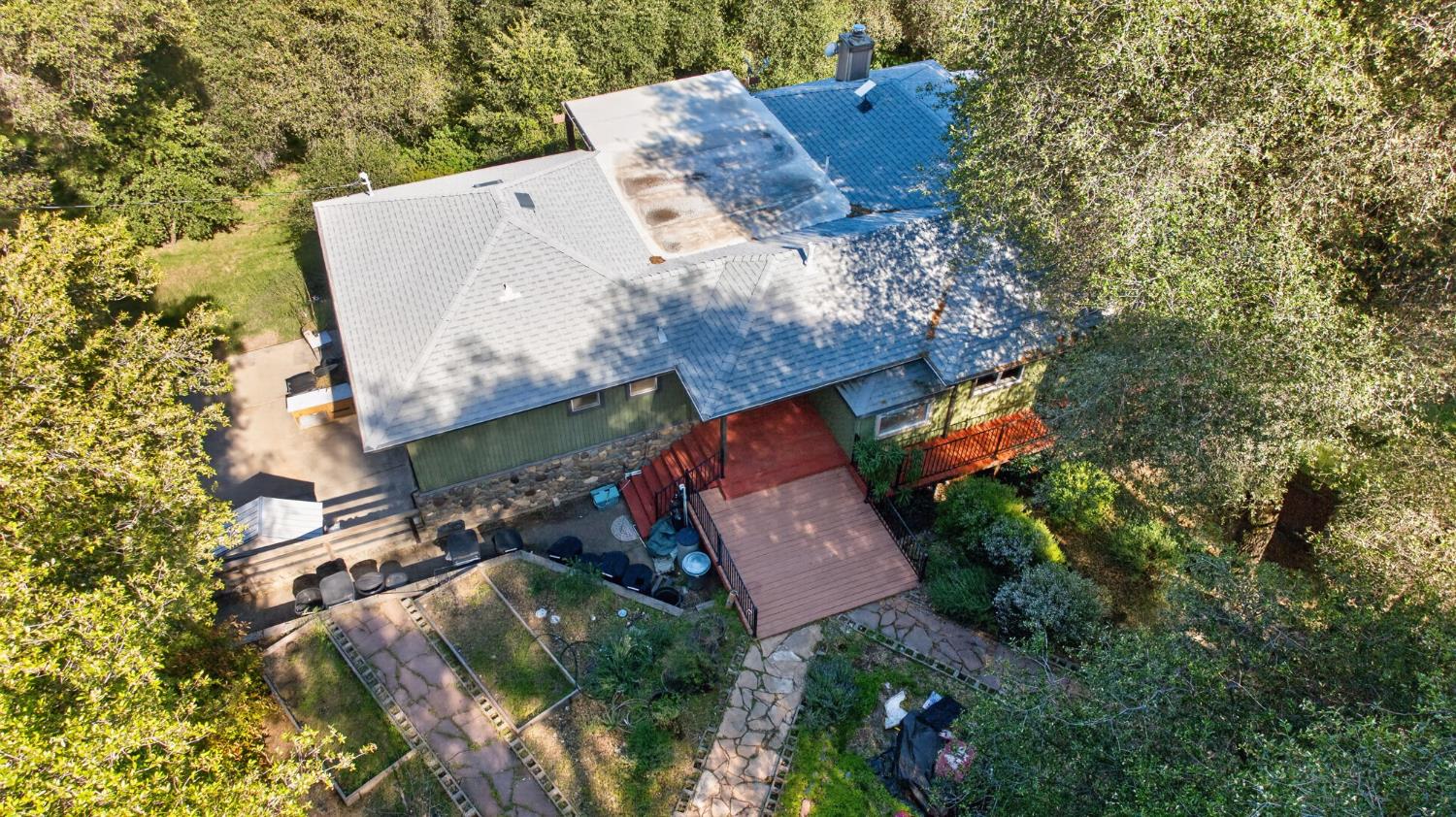 4450 Cosumnes View Trail Placerville, CA 95667 - Photo 65 of 69 an aerial view of a house with a yard and garden