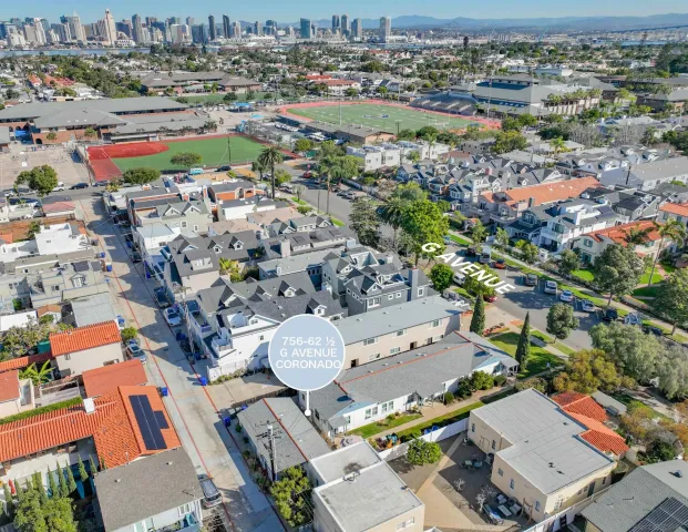 an aerial view of a city with lots of residential buildings