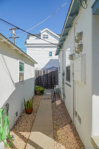 a view of a porch with furniture